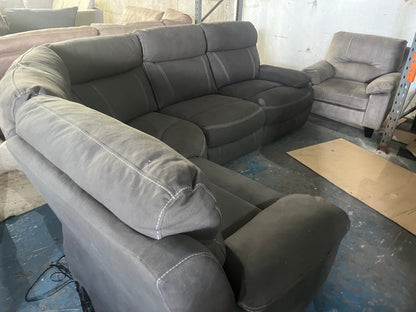 Grey electric corner recliner sofa
