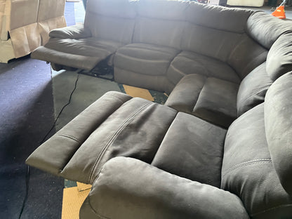 Grey electric corner recliner sofa