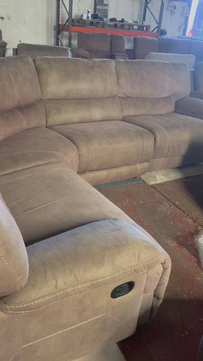 Beige corner manual recliner + 2 seater